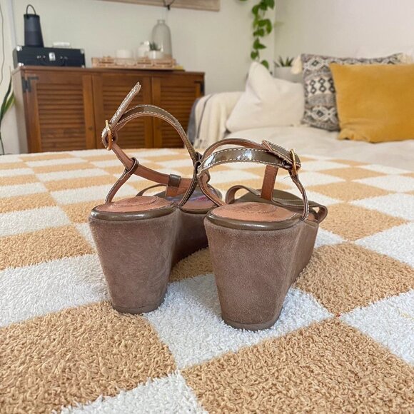 CORSO COMO COMFORT TAN KHAKI WEDGE PLATFORM HEEL SIZE 6 VINTAGE - Picture 6 of 7